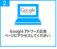 Google「アドワーズ広告」ページにアクセスしてください。